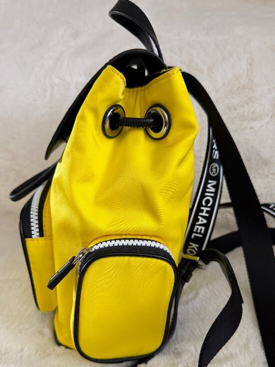 NWT Michael Kors Abbey Yellow Nylon Cargo Backpack main image 11